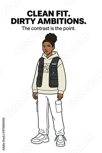 Clean fit dirty ambitions streetwear vector minimalist urban fashion genz t shirt design