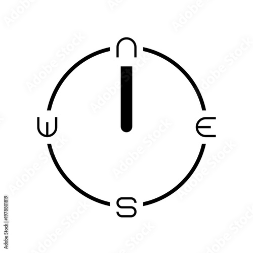 Architectural north arrow and compass outline vector
