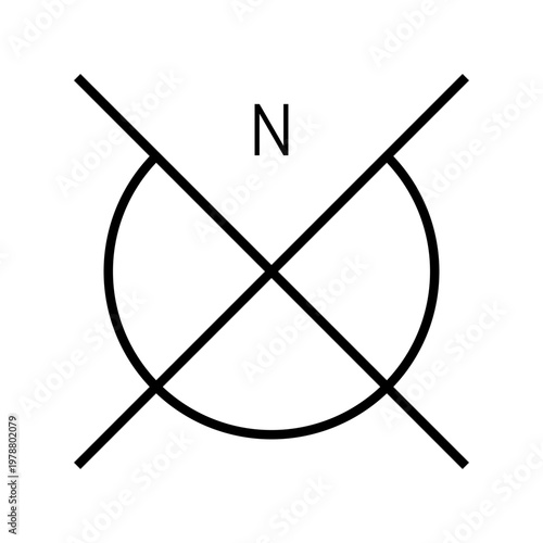 Architectural north arrow and compass outline vector