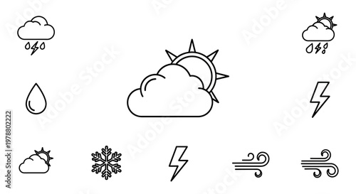 Weather icons with various conditions.