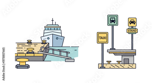 Taxi Cab Driver Transport Vehicle.