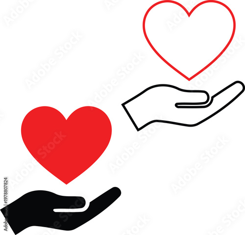 Heart and hands symbolizing love care and support