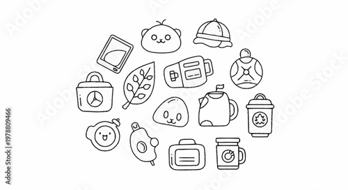 Cute Doodle Icons Collection For Kids And Adults.