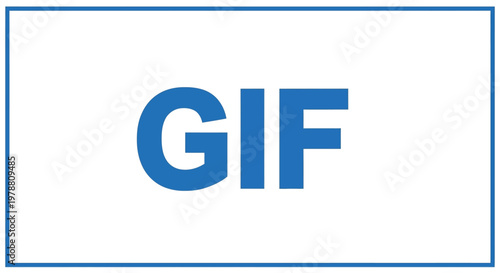 A simple image displays the acronym gif in large bold blue letters against a white background
