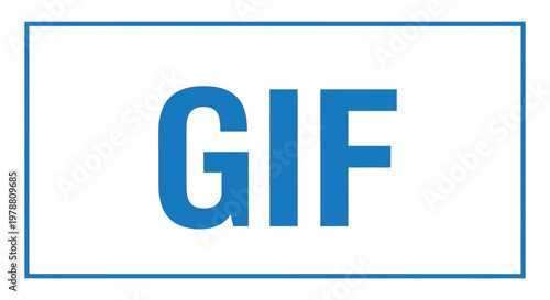A simple graphic illustration displays the letters gif in bold blue uppercase text on a white background
