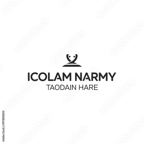 Logo design with abstract symbol and text.