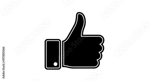 A black thumbs up hand gesture simple and bold silhouette