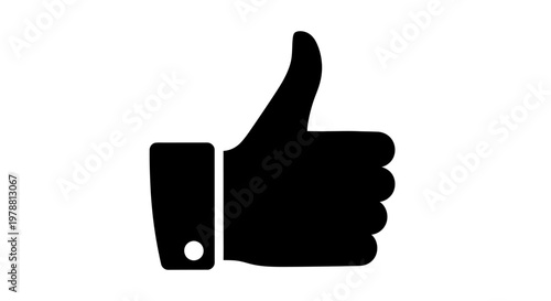 Black hand giving a thumbs up gesture simple graphic silhouette