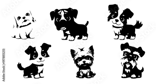 3D Cartoon Cute Puppy and Dog Collection Fun Friendly Breeds Vector