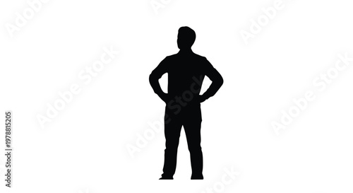 Confident man standing silhouette