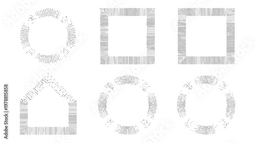 set of barcode frame borders for photo editing and design