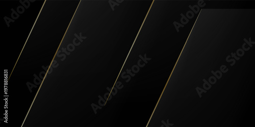 Black Premium Abstract Background with Luxury Dark Lines and Minimalist Geometric Shapes