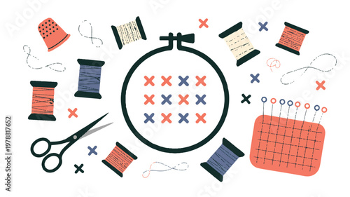 sewing tools and equipment for cross stitch and embroidery projects