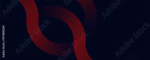 Abstract Dark Background with Dynamic Red Gradient Wavy Lines and Futuristic Tech Energy Flow