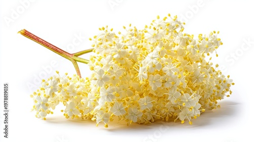 Delicate Yellow Lilac Branch with Clusters in Full Bloom