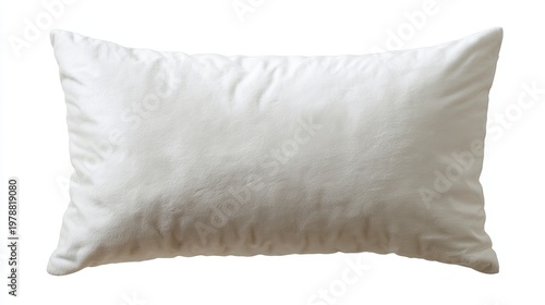 White Pillow Cushion Rectangular Soft Plush