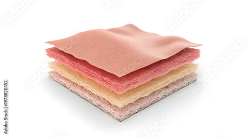 3D Skin Layers Hydration Concept with Realistic Texture