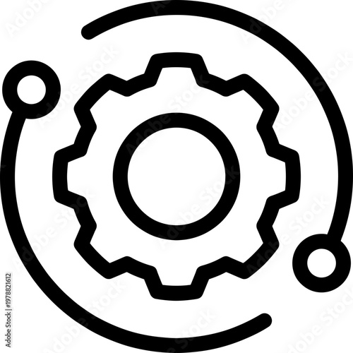 gear icon vector illustration, setting outline style icon, setting icon, gear icon with two arrows. settings icon with update, refresh, recycling, rotate signs - sync process icon set with check mark 