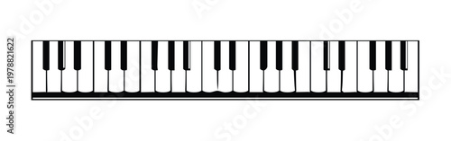 A diagram of a piano keyboard showing black and white keys arrangement