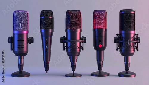 Professional Microphones Array - Studio Recording Equipment for Audio Production.