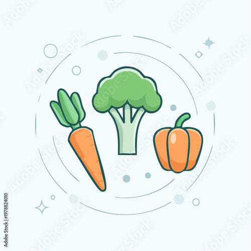 Gemüse Icons minimalistisch