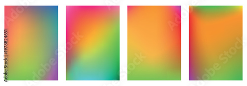 Modern vibrant gradient Set of bright colorful rainbow gradient backgrounds mesh background collection