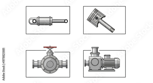Industrial valves and machinery components.
