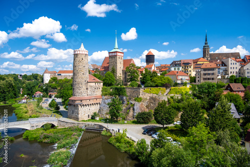 view on the old town of Bautzen in Saxony in Germany