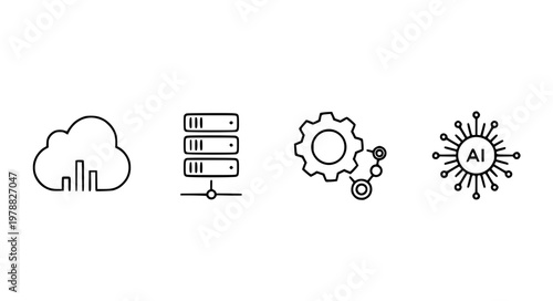 Minimal Tech UI Vector Icons – Clean Dashboard and App Set