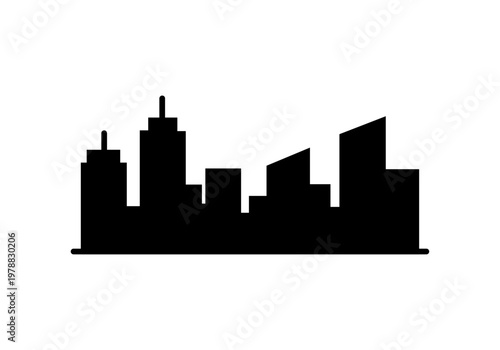 Silueta de un horizonte urbano con rascacielos y edificios modernos