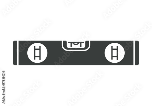 Herramienta de nivel de burbuja para construcción y carpintería en color gris oscuro