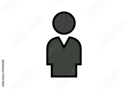 Icono de silueta de hombre con camisa de cuello en v de color gris oscuro