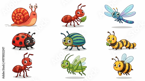 Colorful cartoon creatures with wings and tails in playful poses