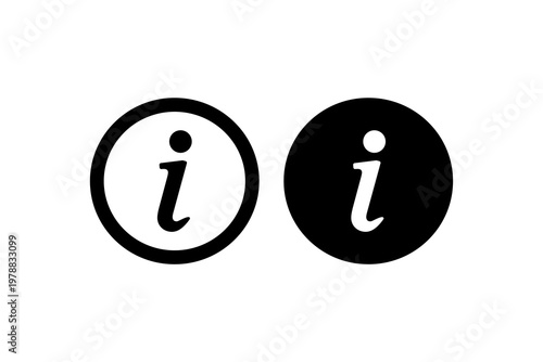 Bold information icon set featuring two lowercase 'i' symbols in black circles.