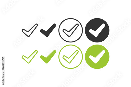 Variety of checkmark icons in different styles and colors.