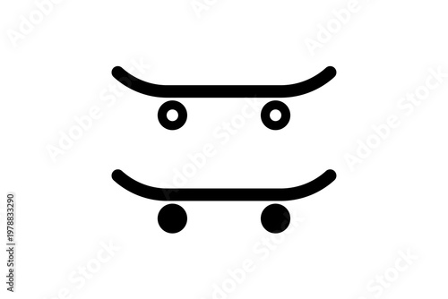 Minimalist black and white geometric shape design with balance and symmetry.