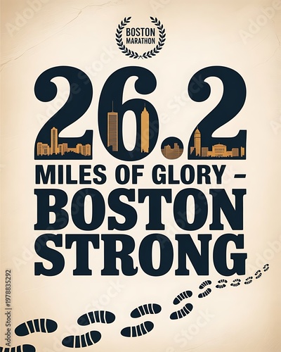 A poster commemorating the with a cityscape design