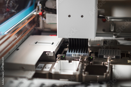 Wallpaper Mural Closeup Industrial Pickandplace Machine Assembling Printed Circuit Board Components Under Automated Camera Torontodigital.ca