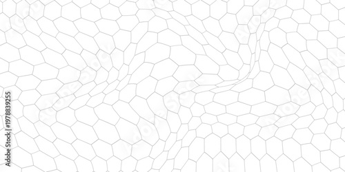 Fishing or soccer net. Repeated hexagon pattern. Black wired mesh texture isolated on white background. Metallic or fabric fence, cage or lattice structure. Vector graphic Illustration.