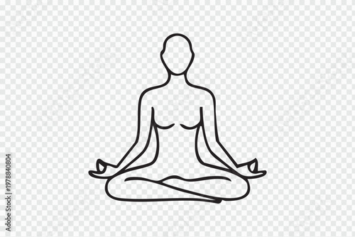 Vector icon of a person sitting in a lotus position for meditation and yoga