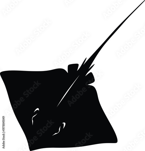 Black silhouette illustration of a stingray
