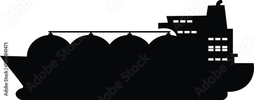 Gas Carrier Tanker Ship Icon  Sea Freight Transportation Vector Illustration