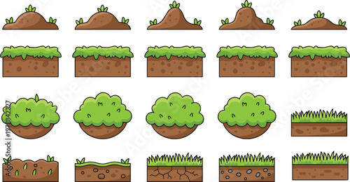 Vector illustration of cherry blossom branches with delicate pink flowers, buds and brown stems in ornamental seasonal design