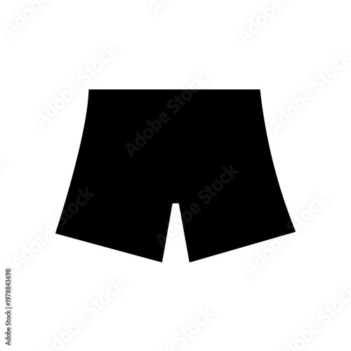 A large shorts symbol in the center. Isolated black symbol. Illustration on transparent background