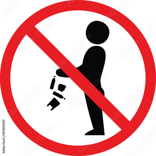 No littering symbol prohibition sign showing a person dropping trash vector illustration for public awareness and environmental protection