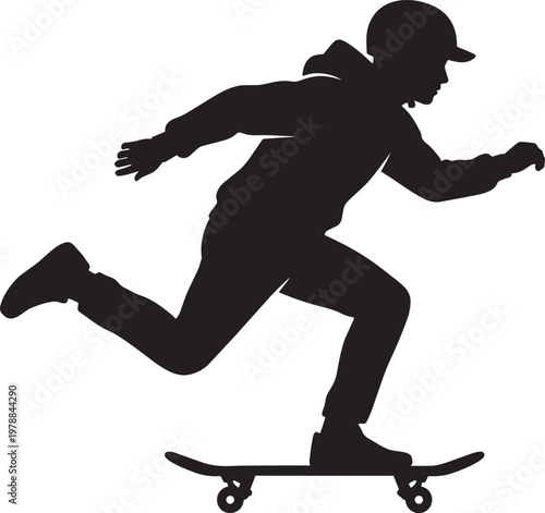 Baseball cap with black and white, person, and silhouette for hoodie and motion