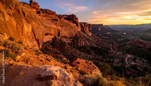 Majestic Canyon Sunset - A Breathtaking Landscape View.