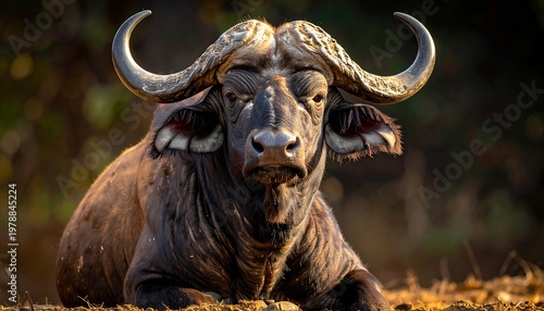 Majestic African Buffalo - A Close-Up Portrait.