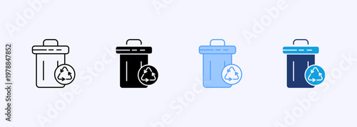 Waste Icon Set Multistyle Various Collection Element For Design