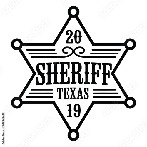 Vintage sheriff badge from the state of texas with the year 1920 engraved on it
